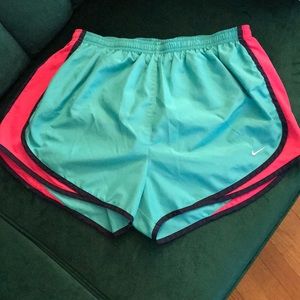 Teal Nike Dri-fit shorts. (Large)